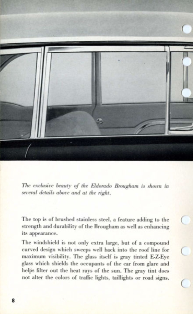 1957 Cadillac Eldorado Brougham Salesmans Data Book Page 10